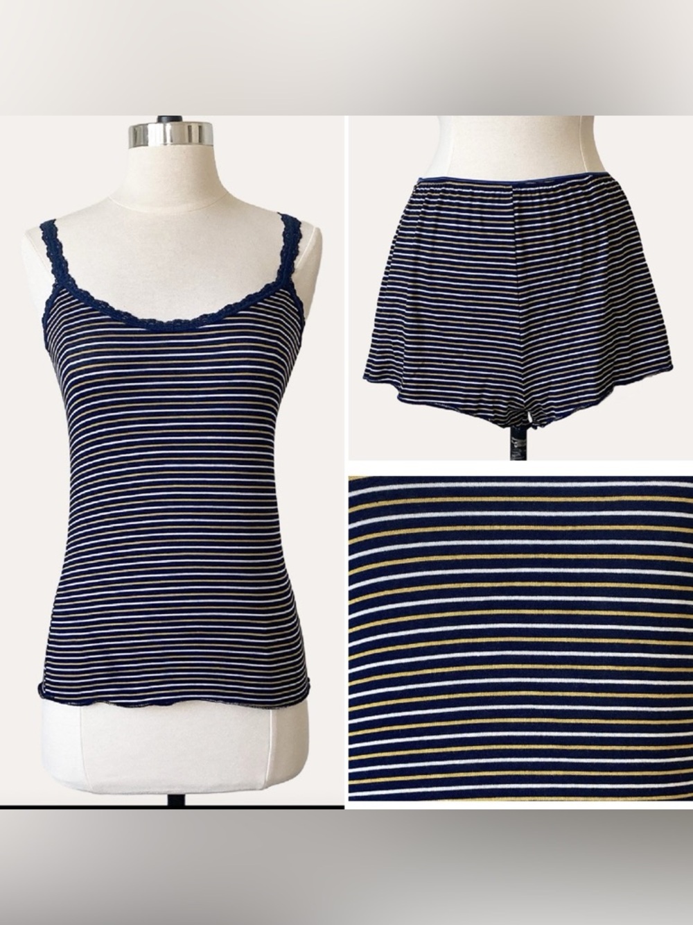 Striped Blue and Yellow Loungewear Set